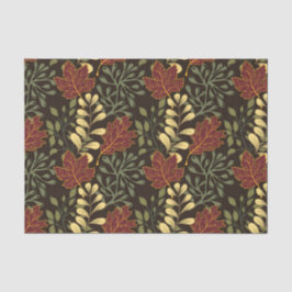Dark red maple leaves floral pattern seidenpapier