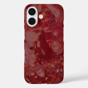Dark Red Marble iPhone 16 Hülle