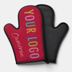 Dark Red Oven Mitt mit Firmenlogo und Firmennamen Ofenhandschuh