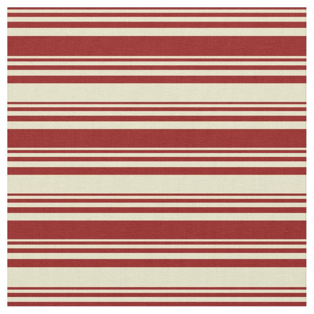 Dark Red & Pale Goldenrod Linienmuster Stoff (Nahaufnahme)