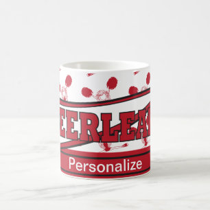 Dark Red Personalize Cheerleader Kaffeetasse