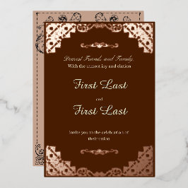 Dark Red Royalty Foil Einladung zur Hochzeit