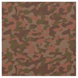 Dark red, Salmon and Olive camo abstract Stoff