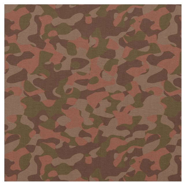 Dark red, Salmon and Olive camo abstract Stoff (Nahaufnahme)