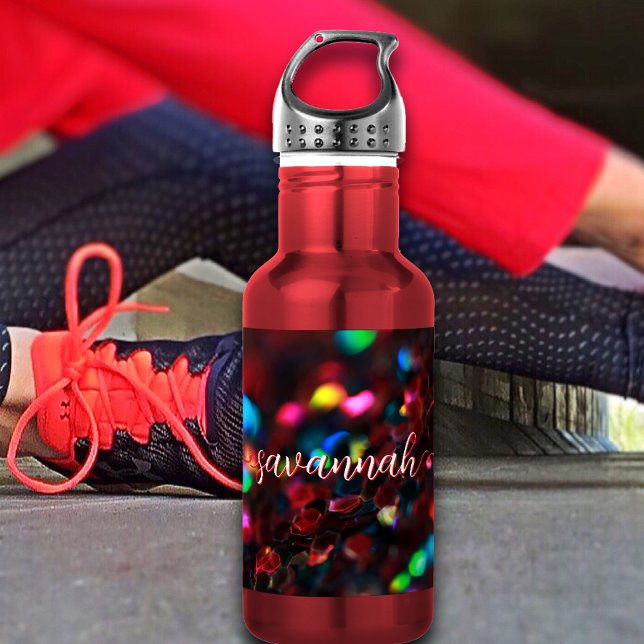 Dark Red Sparkling Edelstahlflasche (Von Creator hochgeladen)