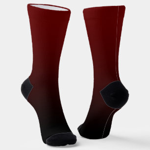Dark Red to Black Ombre Socken