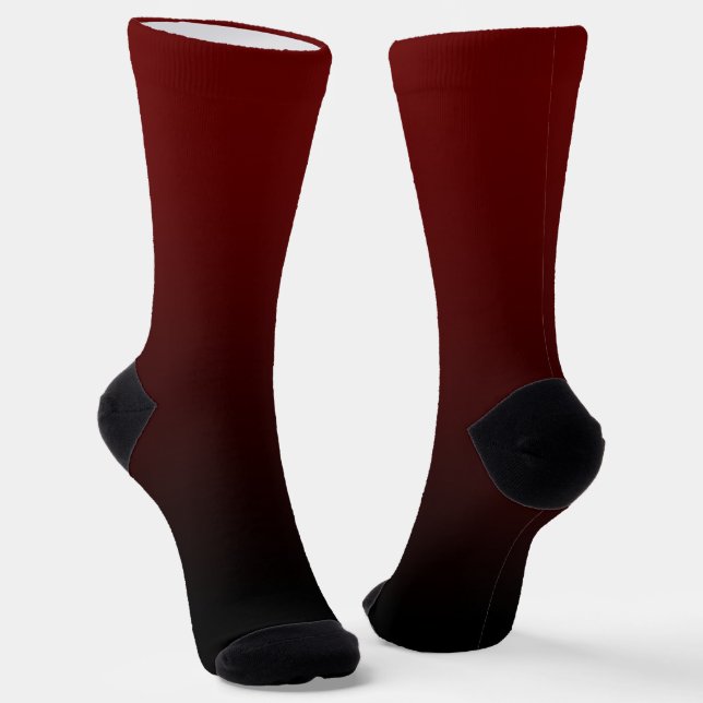 Dark Red to Black Ombre Socken (Gewinkelt)
