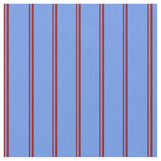 Dark Red und Cornflower Blue Lines Stoff (Nahaufnahme)