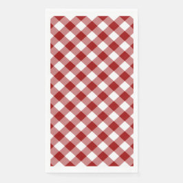 Dark Red und White Gingham Karo Serviette