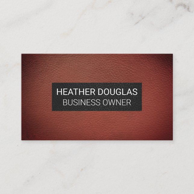 Dark Red Vignette Leather Hintergrund Visitenkarte (Vorderseite)