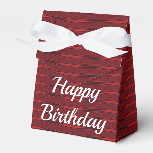 Dark Red Wavy Lines Geschenkschachtel (Vorderseite)