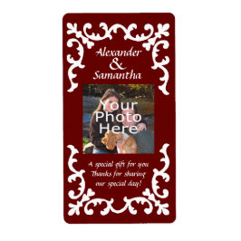 Dark Red Wedding Geschenk oder Gefallen-Label