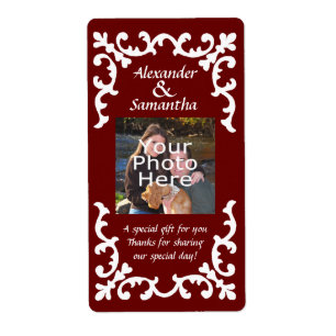 Dark Red Wedding Geschenk oder Gefallen-Label