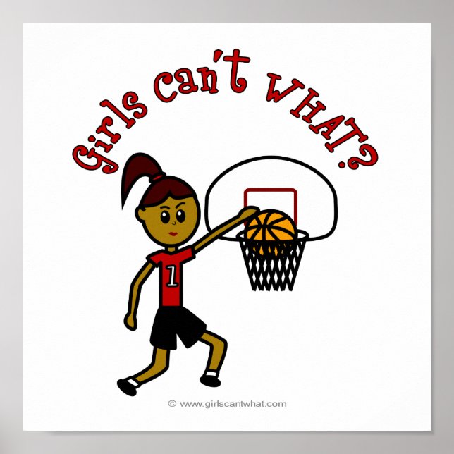 Dark Red Womens Basketball Poster (Vorne)