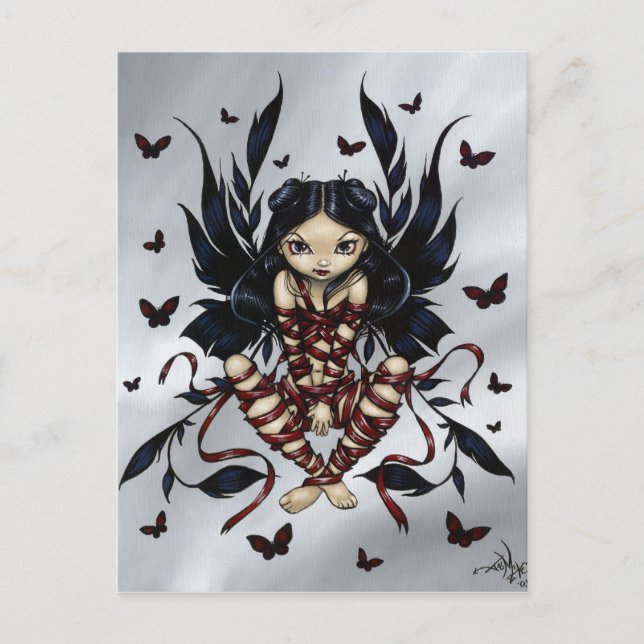 "Dark Ribbon Fairy" Postkarte (Vorderseite)