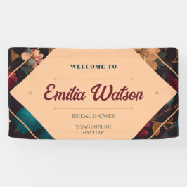 Dark Rich floral Theme Brautparty Banner
