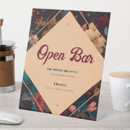 Dark Rich floral Theme Brautparty Sockelschild