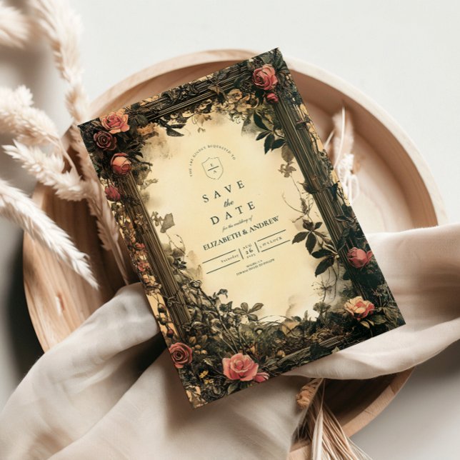 Dark Romance Art Nouveau Wedding Save The Date (Von Creator hochgeladen)