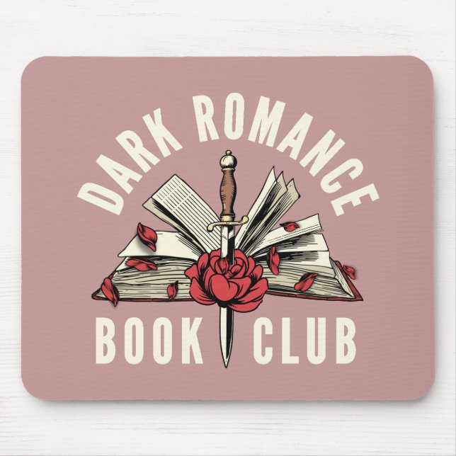 Dark Romance Buchclub Rot floral Rosa Mousepad (Vorne)