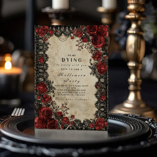 Dark Romance Lace Halloween-Party Einladung