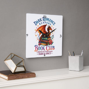 Dark Romance Leser... Quadratische Wanduhr