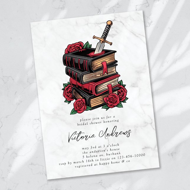 Dark Romance Romantacy Bookmark Brautparty Einladung (Von Creator hochgeladen)