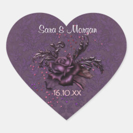 Dark Romance Rose 2 Hochzeitssommage Siegel Herz-Aufkleber