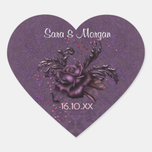 Dark Romance Rose 2 Hochzeitssommage Siegel Herz-Aufkleber