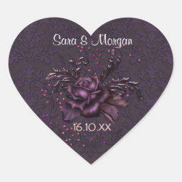 Dark Romance Rose 2b Hochzeitsszitz Siegel Herz-Aufkleber
