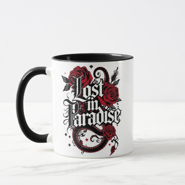 Dark Romance Tattoo Style Zitat Tasse (Links)