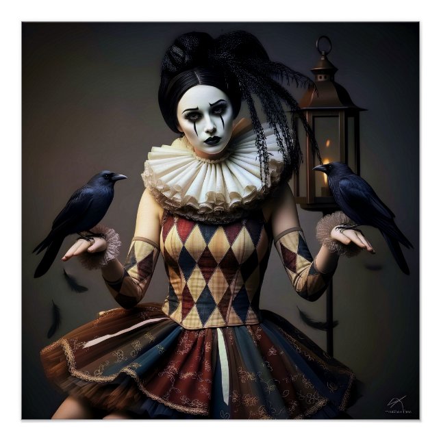  Dark Romantic Crow Motif Poster (Vorderseite)