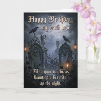 Dark Romantic Eternal Gothic Love Raven Birthday Karte