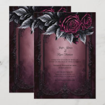 Dark Romantic Floral Gothic Hochzeit Einladung