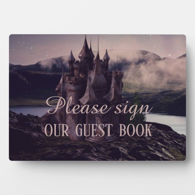 Dark Romantic Gothic Castle Guestbook Fotoplatte (Vorderseite)