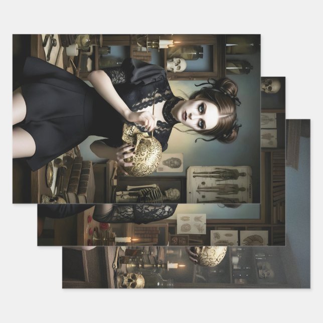 Dark Romantic Gothic Design Geschenkpapier Set (Set)