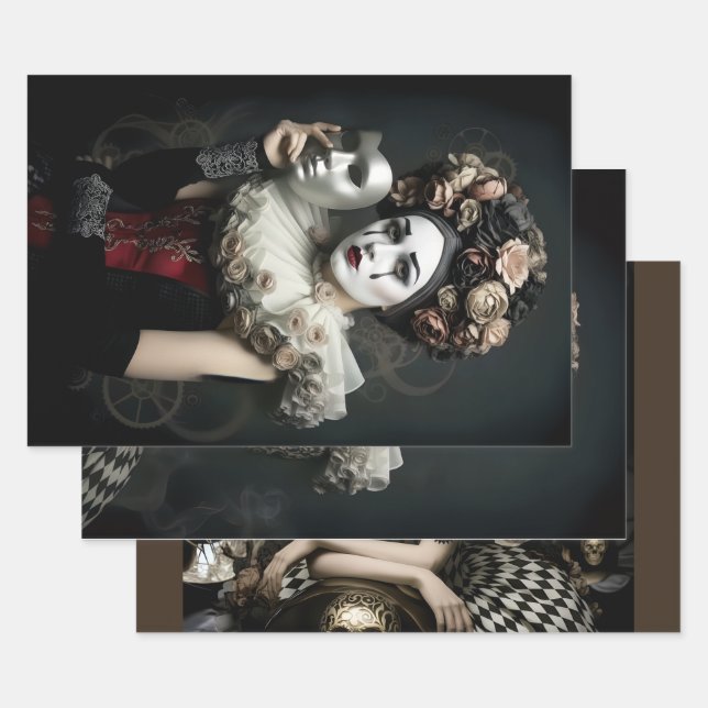 Dark Romantic Gothic Design Geschenkpapier Set (Set)