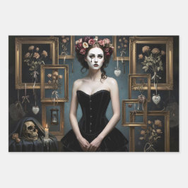 Dark Romantic Gothic Design Geschenkpapier Set