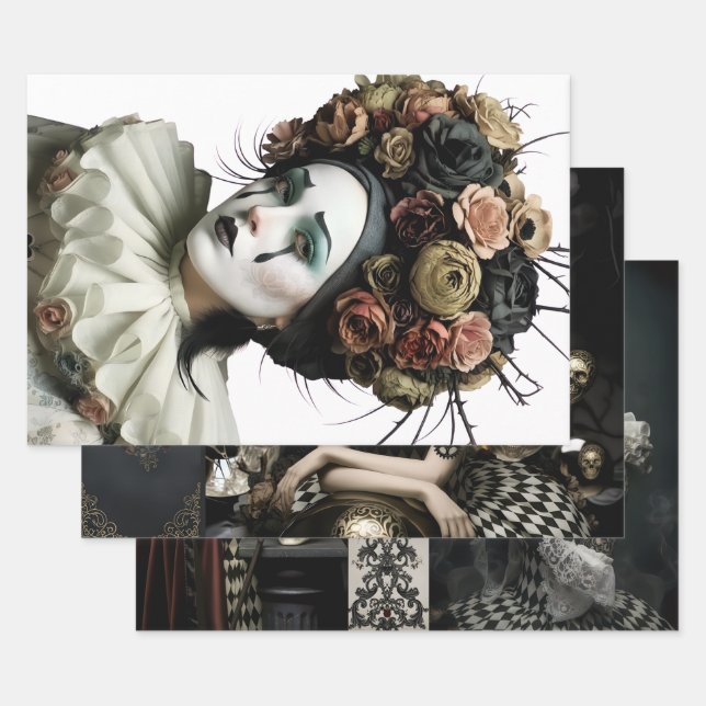 Dark Romantic Gothic Design Geschenkpapier Set (Set)