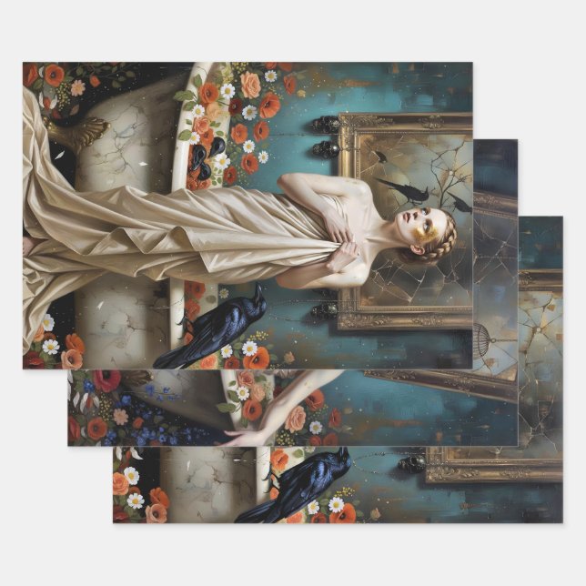 Dark Romantic Gothic Design Geschenkpapier Set (Set)