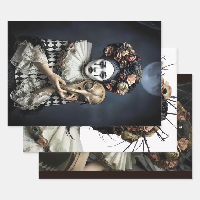 Dark Romantic Gothic Design Geschenkpapier Set (Set)