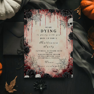 Dark Romantic Gothic Halloween Bash Einladung