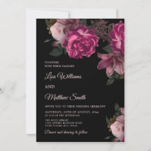 Dark Romantic Hand Drawn Roses Wedding