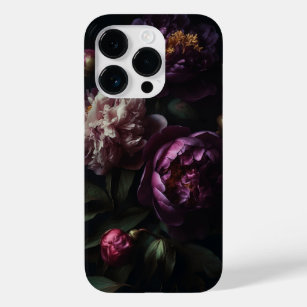 Dark Romantic Lila Peonies Blume Bouquet Case-Mate iPhone 14 Pro Hülle