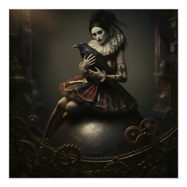 Dark Romantic Raven Motif Poster (Vorderseite)