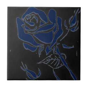 "Dark Rose Blue" Kitchen Garden Keramik Tile Fliese