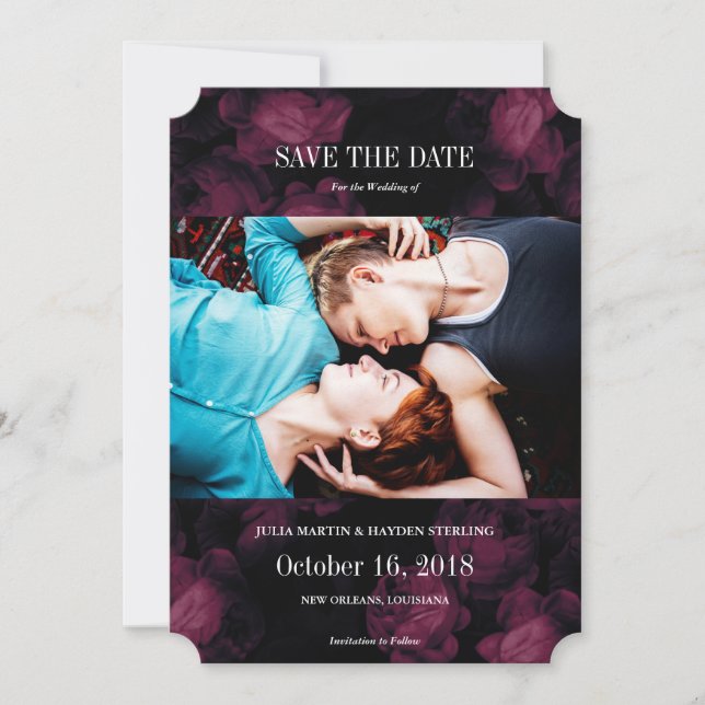 Dark Rose Garden Foto Speichern Sie die Datumskart Save The Date (Vorderseite)