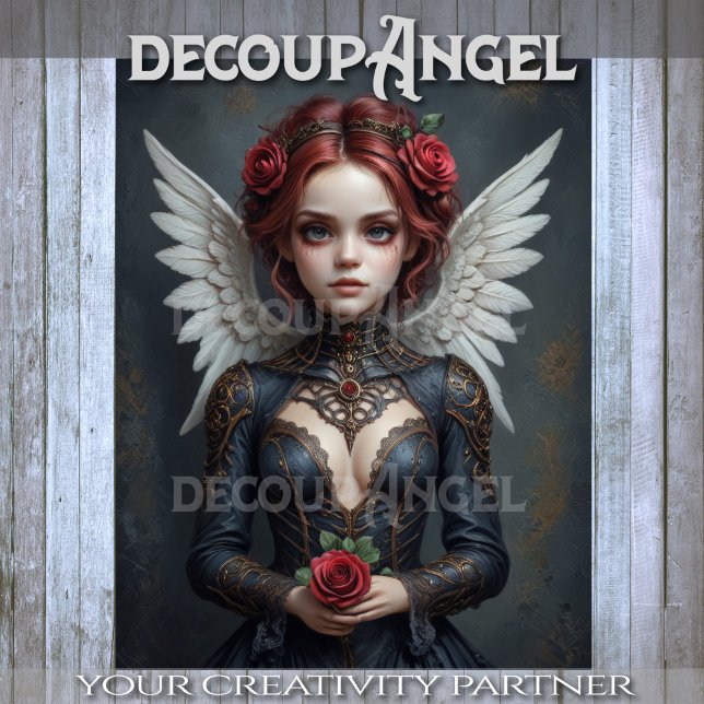 Dark Rose Seraphim Decoupage Seidenpapier (Von Creator hochgeladen)
