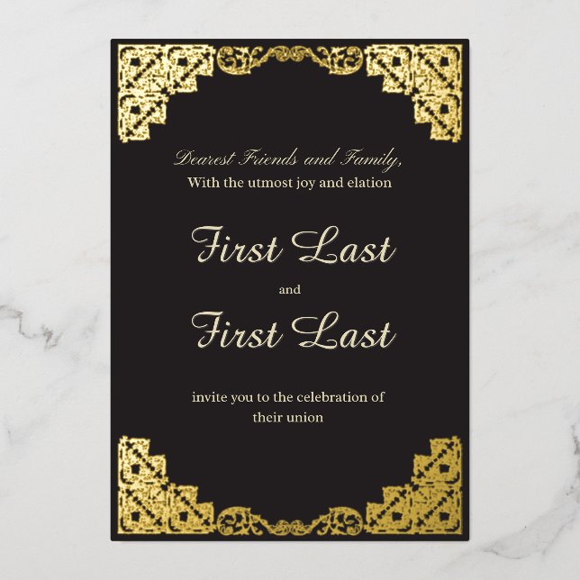 Dark Royalty Wedding Einladung (Vorderseite)