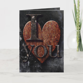 Dark Rusty Heart I love you Gothic Feiertagskarte