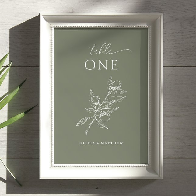 Dark Sage Olive Wedding | Italienischer Weinberg Tischnummer (Von Creator hochgeladen)